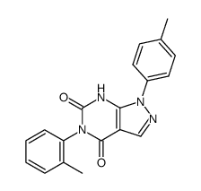 5-o-tolyl-1-p-tolyl-1,7-dihydro-pyrazolo[3,4-d]pyrimidine-4,6-dione结构式