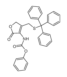 3-phenoxycarbonylamino-4-tritylsulfanylmethyl-5H-furan-2-one结构式