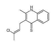 3-(3-chlorobut-2-enyl)-2-methyl-1H-quinoline-4-thione结构式