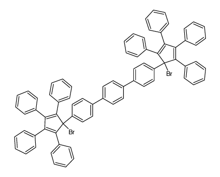 4,4''-Bis-(1-bromo-2,3,4,5-tetraphenyl-cyclopenta-2,4-dienyl)-[1,1';4',1'']terphenyl结构式