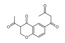 1-(3-acetyl-4-oxo-2,3-dihydrochromen-6-yl)butane-1,3-dione Structure