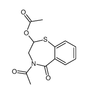 (4-acetyl-5-oxo-2,3-dihydro-1,4-benzothiazepin-2-yl) acetate Structure