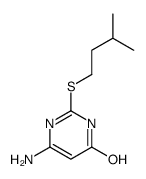 6-amino-2-(3-methylbutylsulfanyl)-1H-pyrimidin-4-one结构式