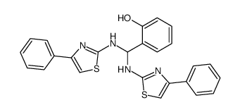 2-[bis[(4-phenyl-1,3-thiazol-2-yl)amino]methyl]phenol Structure