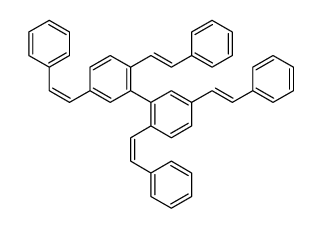 2-[2,5-bis(2-phenylethenyl)phenyl]-1,4-bis(2-phenylethenyl)benzene Structure