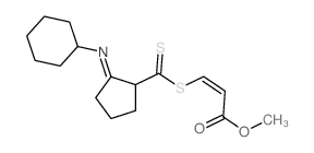 methyl 3-(2-cyclohexyliminocyclopentanecarbothioyl)sulfanylprop-2-enoate结构式