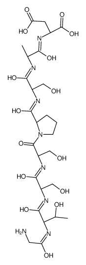 (2S)-2-[[(2S)-2-[[(2S)-2-[[(2S)-1-[(2S)-2-[[(2S)-2-[[(2S,3R)-2-[(2-aminoacetyl)amino]-3-hydroxybutanoyl]amino]-3-hydroxypropanoyl]amino]-3-hydroxypropanoyl]pyrrolidine-2-carbonyl]amino]-3-hydroxypropanoyl]amino]propanoyl]amino]butanedioic acid结构式