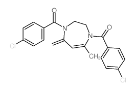 1,4-Bis(p-chlorobenzoyl)-5-methylene-7-methyl-2,3,4, 5-tetrahydro-1H-1,4-diazepine结构式