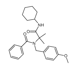 N-benzoyl-N-(4-methoxybenzyl)-α,α-dimethylglycine cyclohexylamide Structure