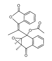 (E)-r-1-acetoxy-c-2,c-3-dimethyl-t-2,t-3-epoxy-(2-phthalidenyl)ethyl-1,2,3,4-tetrahydronaphthalen-4-one结构式