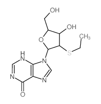 9-[3-ethylsulfanyl-4-hydroxy-5-(hydroxymethyl)oxolan-2-yl]-3H-purin-6-one structure