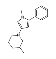 3-methyl-1-(1-methyl-5-phenyl-3-pyrazolyl)piperidine Structure