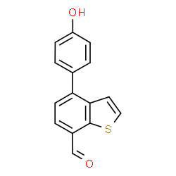 BENZO[B]THIOPHENE-7-CARBOXALDEHYDE, 4-(4-HYDROXYPHENYL)- Structure