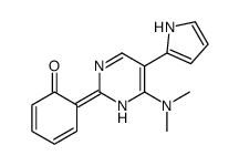 6-[6-(dimethylamino)-5-(1H-pyrrol-2-yl)-1H-pyrimidin-2-ylidene]cyclohexa-2,4-dien-1-one结构式