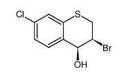 cis-3-bromo-7-chloro-3,4-dihydro-2H-1-benzothiopyran-4-ol结构式