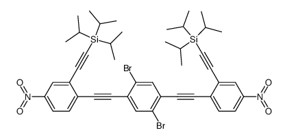 1,4-dibromo-2,5-bis[(4'-nitro-2'-((triisopropylsilyl)ethynyl)phenyl)ethynyl]benzene Structure