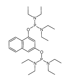 1,1'-(naphthalene-1,3-diylbis(oxy))bis(N,N,N',N'-tetraethylphosphanediamine) Structure