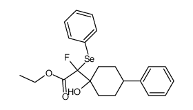 ethyl 2-fluoro-2-(1-hydroxy-4-phenylcyclohexyl)-2-(phenylselanyl)acetate Structure