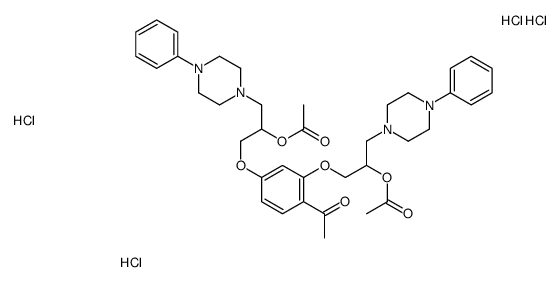 [1-[4-acetyl-3-[2-acetyloxy-3-(4-phenylpiperazin-1-yl)propoxy]phenoxy]-3-(4-phenylpiperazin-1-yl)propan-2-yl] acetate,tetrahydrochloride Structure