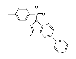 3-Iodo-1-[(4-methylphenyl)sulfonyl]-5-phenyl-1H-pyrrolo[2,3-b]pyr idine结构式