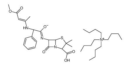 (2S,5R,6R)-6-[[2-[[(E)-4-methoxy-4-oxobut-2-en-2-yl]amino]-2-phenylacetyl]amino]-3,3-dimethyl-7-oxo-4-thia-1-azabicyclo[3.2.0]heptane-2-carboxylate,tetrabutylazanium结构式