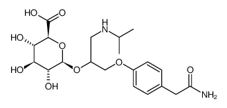 β-D-Glucopyranosiduronic acid, 2-[4-(2-amino-2-oxoethyl)phenoxy]-1-[[(1-methylethyl)amino]methyl]ethyl结构式