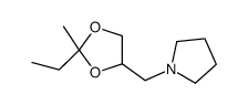 1-[(2-ethyl-2-methyl-1,3-dioxolan-4-yl)methyl]pyrrolidine结构式