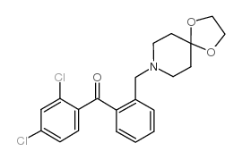 2,4-二氯-2'-[8-(1,4-二恶-8-氮杂螺-[4.5]癸基)甲基]苯甲酮结构式