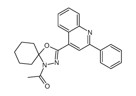 1-[2-(2-phenylquinolin-4-yl)-1-oxa-3,4-diazaspiro[4.5]dec-2-en-4-yl]ethanone结构式