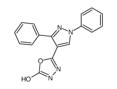 5-(1,3-diphenylpyrazol-4-yl)-3H-1,3,4-oxadiazol-2-one结构式