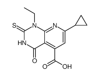 Pyrido[2,3-d]pyrimidine-5-carboxylic acid, 7-cyclopropyl-1-ethyl-1,2,3,4-tetrahydro-4-oxo-2-thioxo- Structure