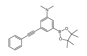 N,N-dimethyl-3-(2-phenylethynyl)-5-(4,4,5,5-tetramethyl-1,3,2-dioxaborolan-2-yl)aniline结构式