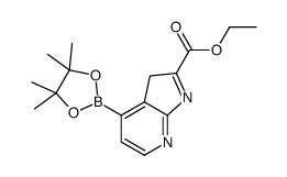 4-(4,4,5,5-四甲基-1,3,2-二噁硼烷-2-基)-3H-吡咯并[2,3-b]吡啶-2-羧酸乙酯结构式