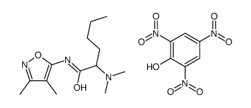 [1-[(3,4-dimethyl-1,2-oxazol-5-yl)amino]-1-oxohexan-2-yl]-dimethylazanium,2,4,6-trinitrophenolate Structure
