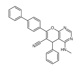 7-(4-Biphenylyl)-5-phenyl-6-cyano-4-methylamino-5H-pyrano<2,3-d>pyrimidine结构式