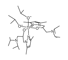 [(1-diisopropylamino-3-(3,5-dimethyl-pyrazol-1-yl)-propan-2-ol(-1H))2Ti(O-i-Pr)2] Structure