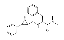 (2S)-N,N-dimethyl-3-phenyl-2-((3-phenylaziridin-2-yl)methylamino)propanamide Structure