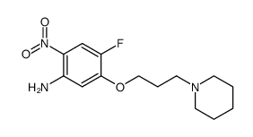 4-fluoro-2-nitro-5-(3-piperidin-1-ylpropoxy)phenylamine结构式