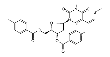 (Z)-5-<2-(methylthio)vinyl>-1-(2'-deoxy-3',5'-di-O-p-tiluoyl-β-D-erythro-pentofuranosyl)-6-azauracil Structure