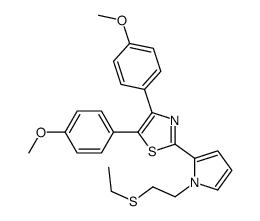 2-[1-(2-ethylsulfanylethyl)pyrrol-2-yl]-4,5-bis(4-methoxyphenyl)-1,3-thiazole Structure