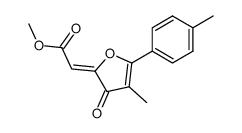 [4-Methyl-3-oxo-5-p-tolyl-3H-furan-(2E)-ylidene]-acetic acid methyl ester Structure