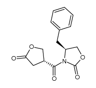 (S)-4-benzyl-3-((R)-5-oxotetrahydrofuran-3-carbonyl)oxazolidin-2-one结构式