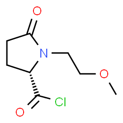 2-Pyrrolidinecarbonyl chloride, 1-(2-methoxyethyl)-5-oxo-, (S)- (9CI) structure