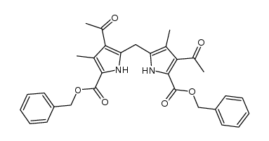 4,3'-diacetyl-5,5'-dibenzyloxycarbonyl-3,4'-dimethyl-2,2'-dipyrrylmethane Structure
