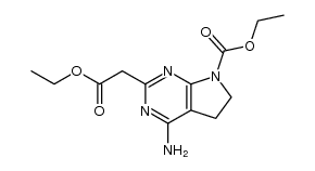 ethyl 4-amino-2-(2-ethoxy-2-oxoethyl)-5H-pyrrolo[2,3-d]pyrimidine-7(6H)-carboxylate Structure
