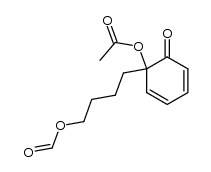 (RS)-6-Acetoxy-6-(4'-formyloxybutyl)-2,4-cyclohexadien-1-on结构式