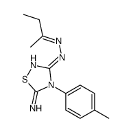 N-[(E)-butan-2-ylideneamino]-5-imino-4-(4-methylphenyl)-1,2,4-thiadiazol-3-amine结构式