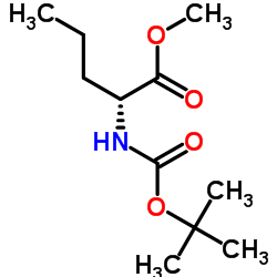 D-Norvaline, N-[(1,1-dimethylethoxy)carbonyl]-, Methyl ester structure
