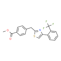 Benzoic acid, 4-[[4-[2-(trifluoromethyl)phenyl]-2-thiazolyl]methyl]-, methyl ester结构式