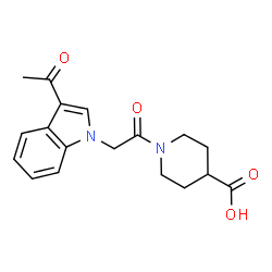 1-[(3-acetyl-1H-indol-1-yl)acetyl]piperidine-4-carboxylic acid Structure